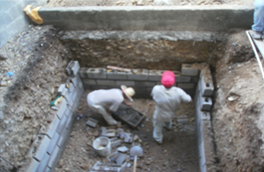 Trabajos en la fosa séptica 